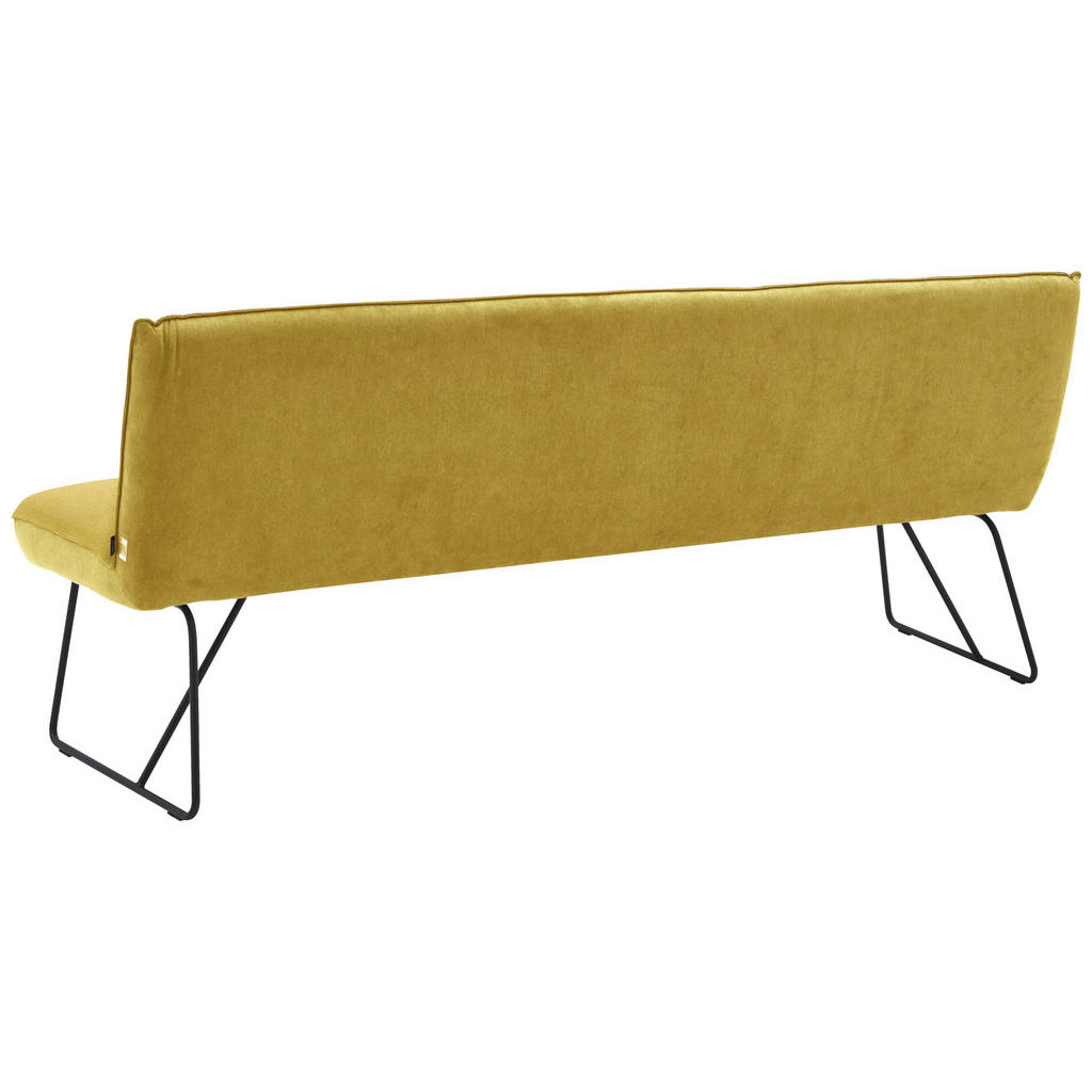 Thumbnail - Dieter Knoll Sitzbank, Gelb, Schwarz, Metall, Textil, 2-3-Sitzer, 198x89x68 cm, Goldenes M, Fußauswahl, Lederauswahl, St...
