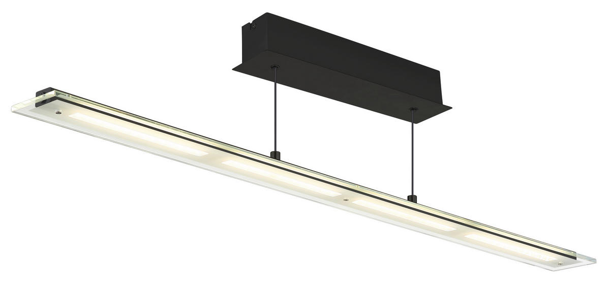 LED-HÄNGELEUCHTE Novak 115/9/150 cm  - Klar/Schwarz, Design, Glas/Kunststoff (115/9/150cm) - Globo