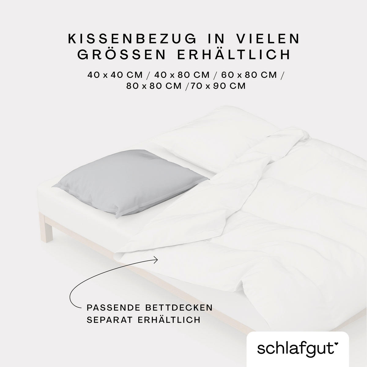 KISSENHÜLLE WOVEN SATIN 40/40 cm  - Hellgrau, Basics, Textil (40/40cm) - Schlafgut