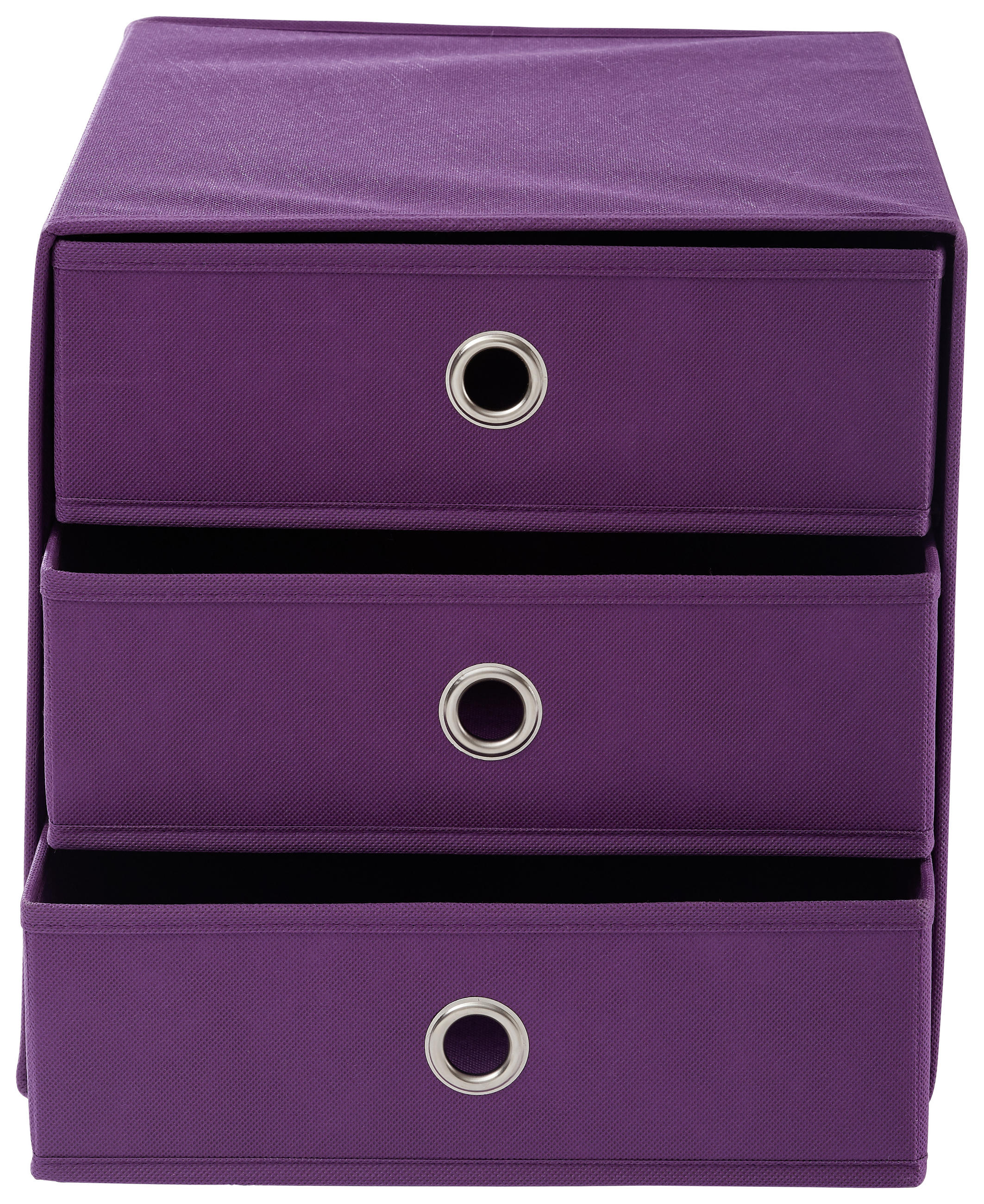 FALTBOX - Brombeere/Silberfarben, Design, Karton/Textil (32/32/31,5cm) - Carryhome