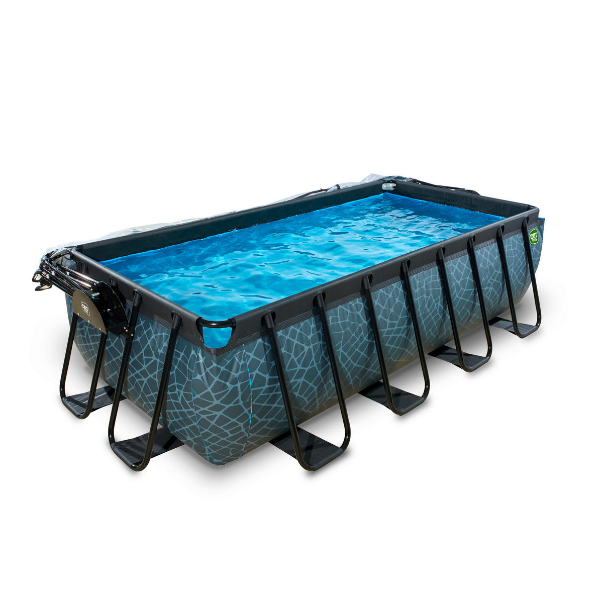 POOL-SET 400/200/100 cm  - Grau, KONVENTIONELL, Kunststoff (400/200/100cm) - EXIT Toys