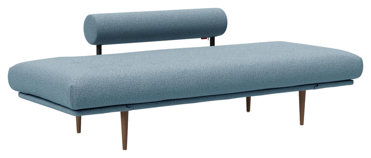 SCHLAFSOFA Flachgewebe Hellblau  - Eiche dunkel/Hellblau, Design, Holz/Textil (200/90/90cm) - Innovation
