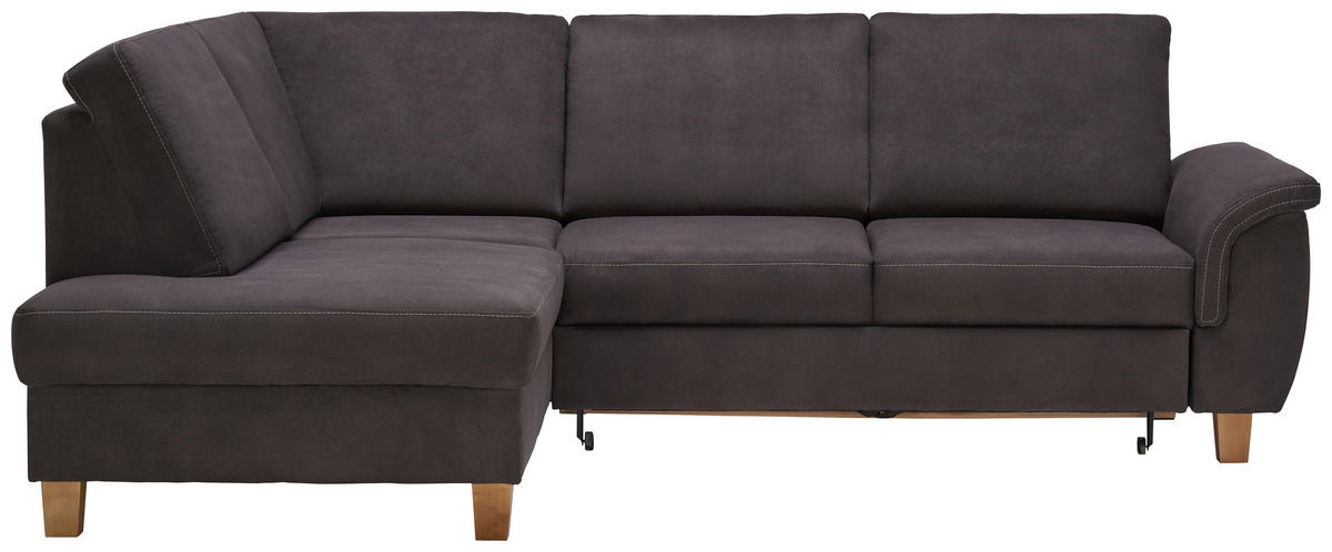 HÖRNSOFFA i flatväv gråbrun  - gråbrun/ekfärgad, Design, trä/textil (185/253cm) - Livetastic