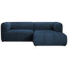ECKSOFA Dunkelblau Chenille  - Schwarz/Dunkelblau, KONVENTIONELL, Kunststoff/Textil (255/164cm) - Ambia Home