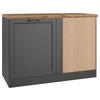 ECKUNTERSCHRANK 120/86/60 cm  in Grau, Eiche Wotan  - Eiche Wotan/Schwarz, LIFESTYLE, Holzwerkstoff/Metall (120/86/60cm) - Held