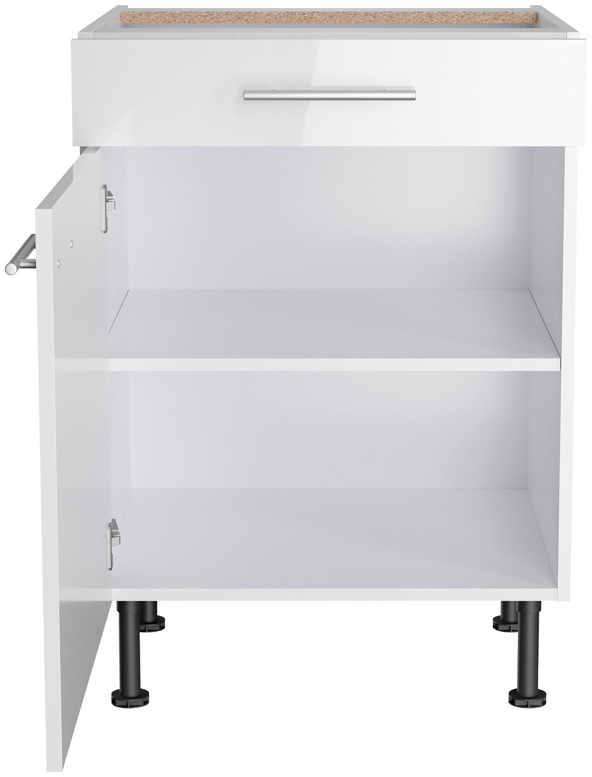 ECKKÜCHE 200/270 cm  in Weiß, Weiß Hochglanz  - Edelstahlfarben/Weiß Hochglanz, Basics, Holzwerkstoff/Metall (200/270cm) - Optifit