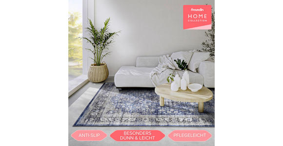 VINTAGE-TEPPICH 80/150/150 cm Asya Creme, Dunkelblau - Creme/Dunkelblau, Design, Kunststoff/Textil (80/150/150cm) - Novel