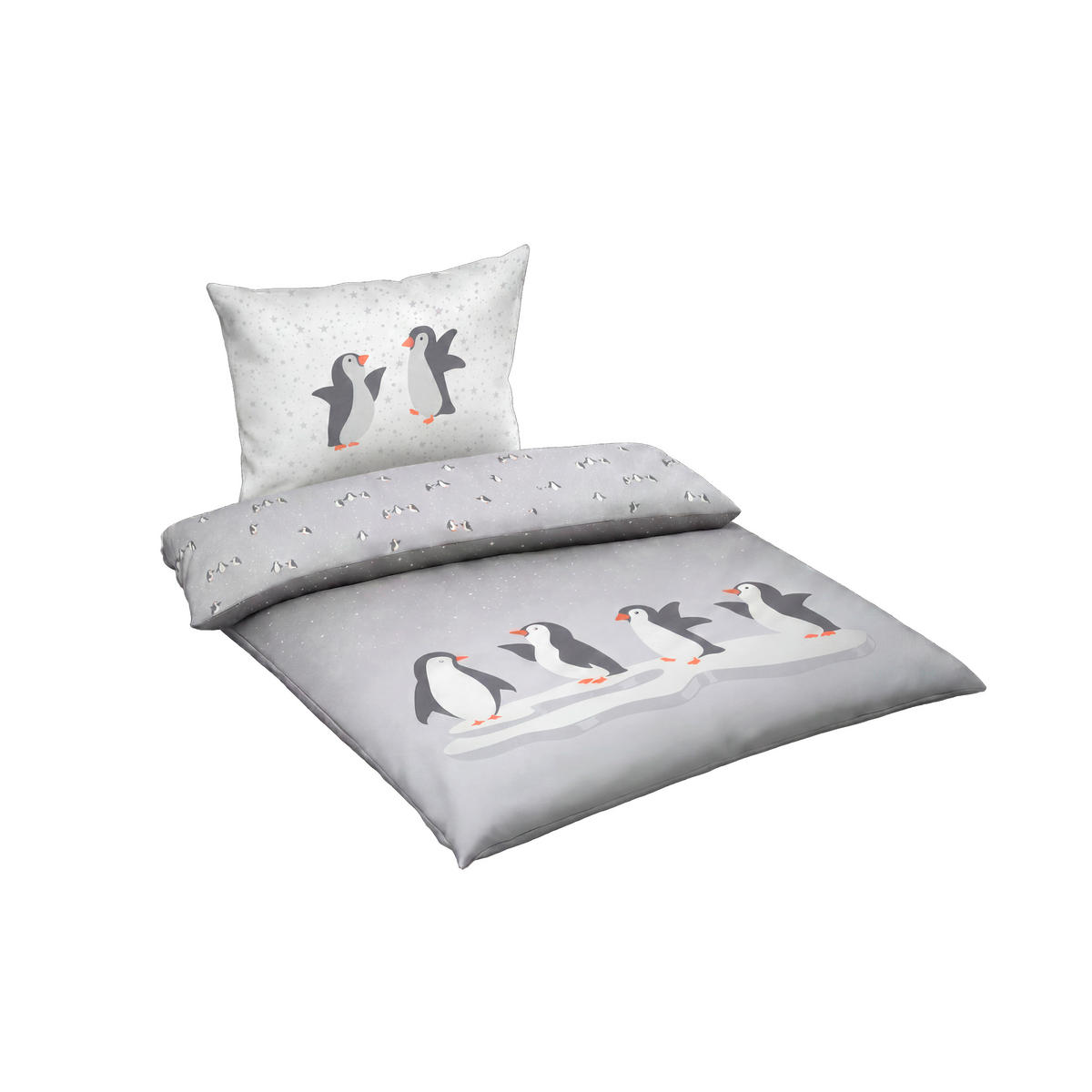 WENDEBETTWÄSCHE 2-teilig Patinio Flachgewebe  - Grau, Basics, Textil (21/1,5/29cm) - Patinio