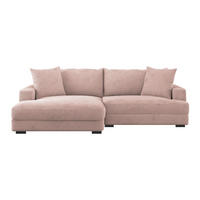 ECKSOFA Rosa Cord  - Schwarz/Rosa, MODERN, Textil (180/265cm) - P & B