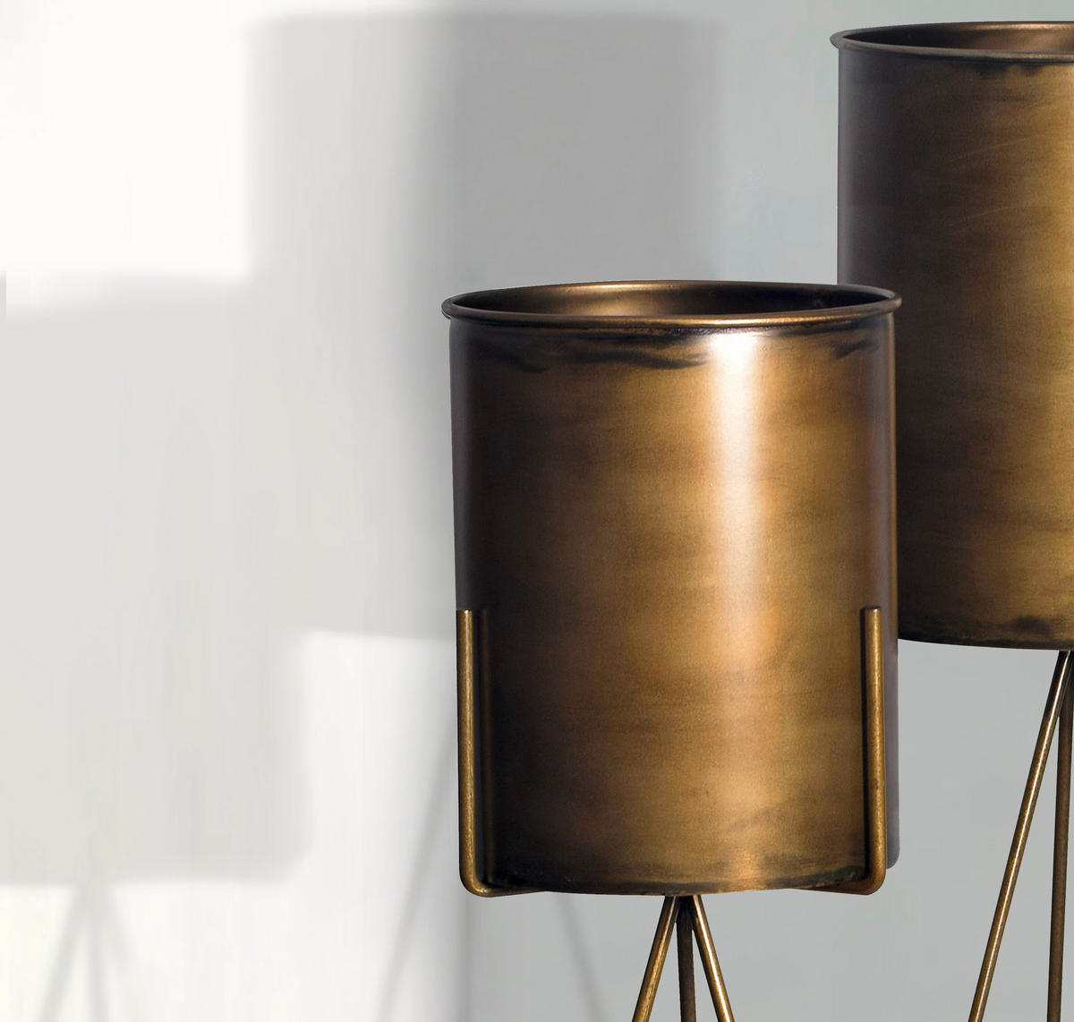 DEKOVASE  - Goldfarben, Design, Metall (32/89/32cm) - Livetastic