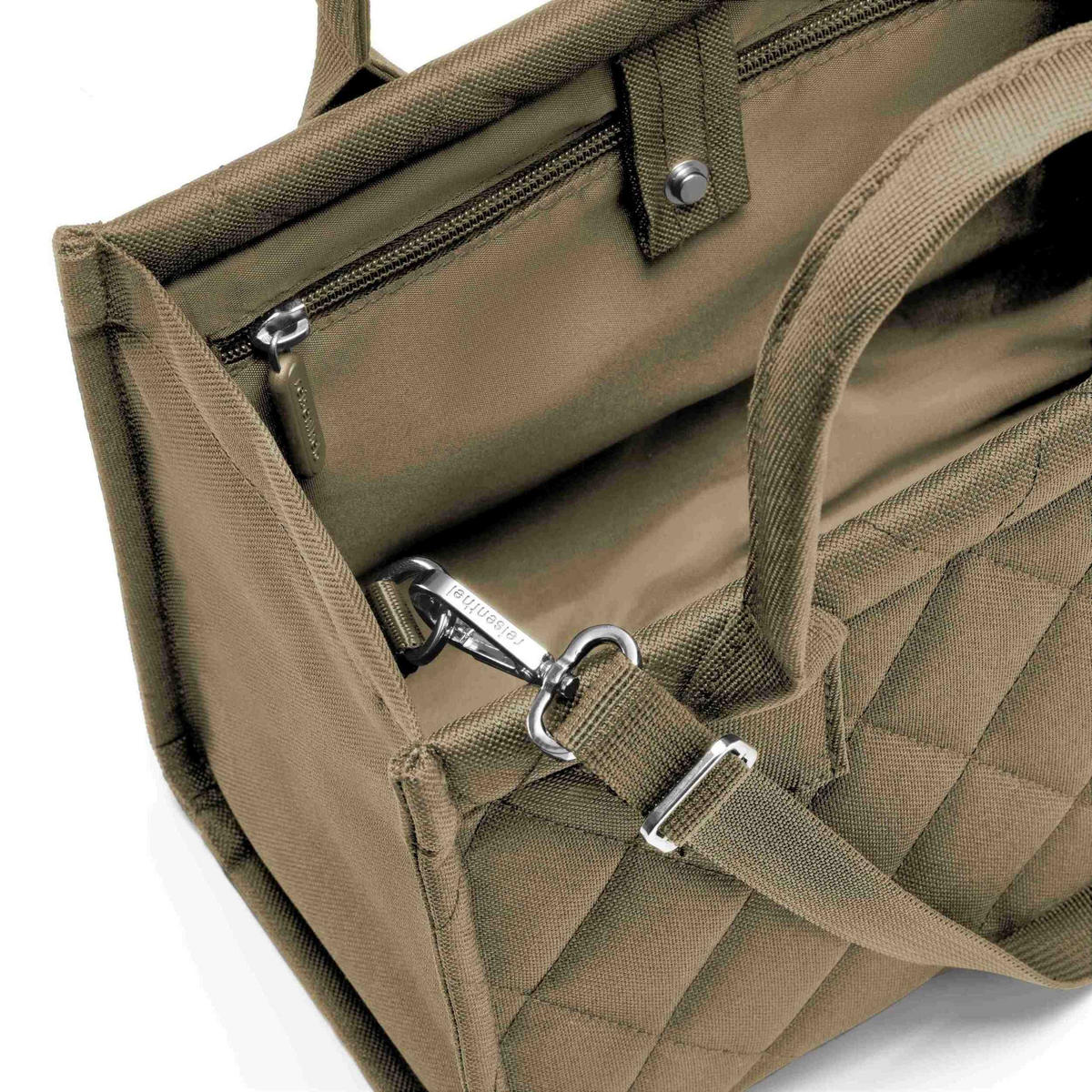 EINKAUFSTASCHE Daily shopper XS rhombus olive  - Olivgrün, Basics, Textil (27/21/14cm) - Reisenthel