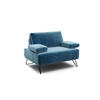 SESSEL Samt Blau    - Blau/Schwarz, Design, Textil/Metall (114-142/85/86-94cm) - SENSOO