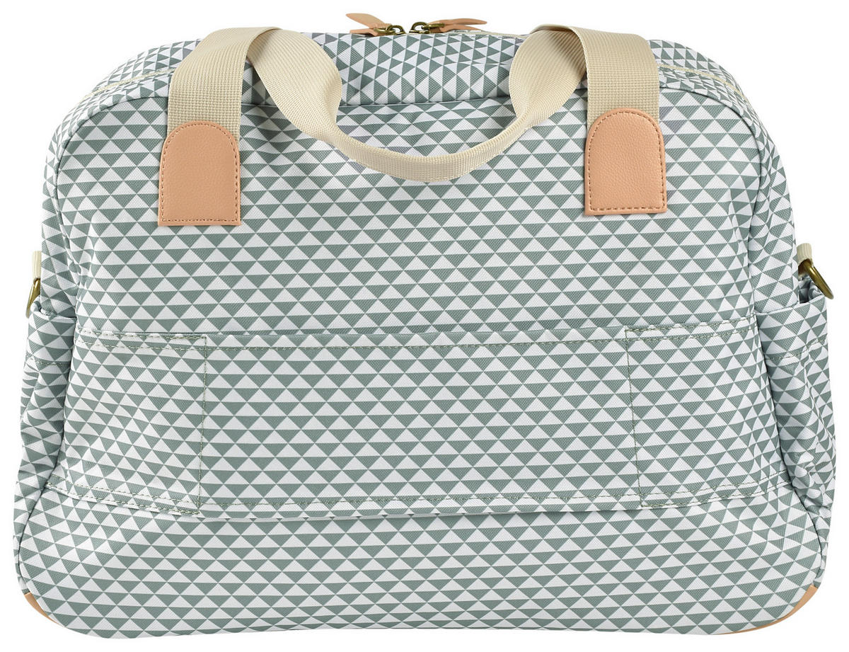 WICKELTASCHE GENEVA II  "PLAY PRINT"  - Salbeigrün/Grau, Basics, Kunststoff (26/30,5/44cm) - Beaba