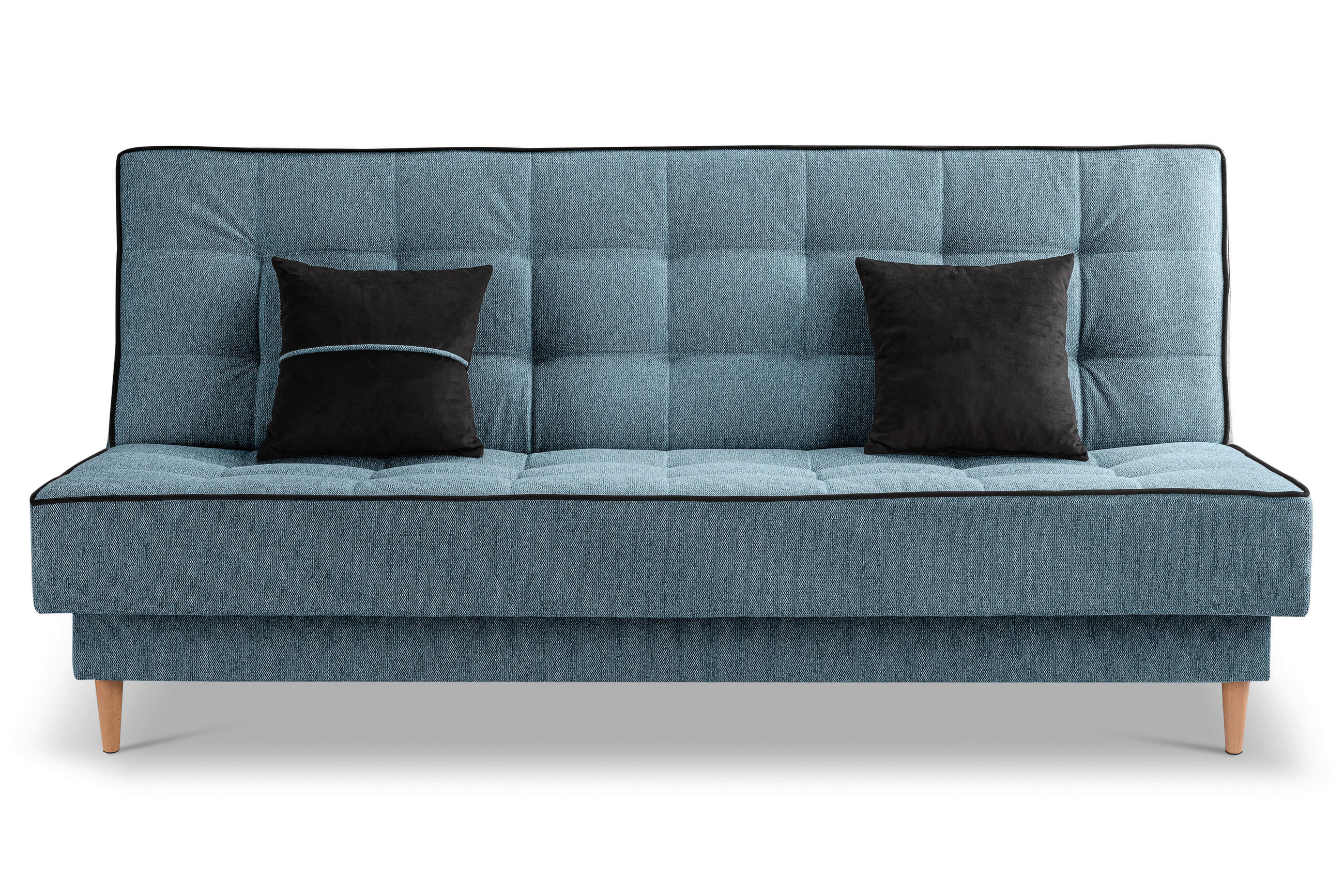 SCHLAFSOFA BONO  mit Liegefunktion Struktur Blau  - Hellbraun/Blau, Basics, Holz/Textil (199/91/91cm) - MID.YOU