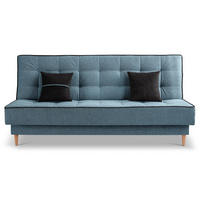 SCHLAFSOFA BONO  mit Liegefunktion Struktur Blau  - Hellbraun/Blau, Basics, Holz/Textil (199/91/91cm) - MID.YOU