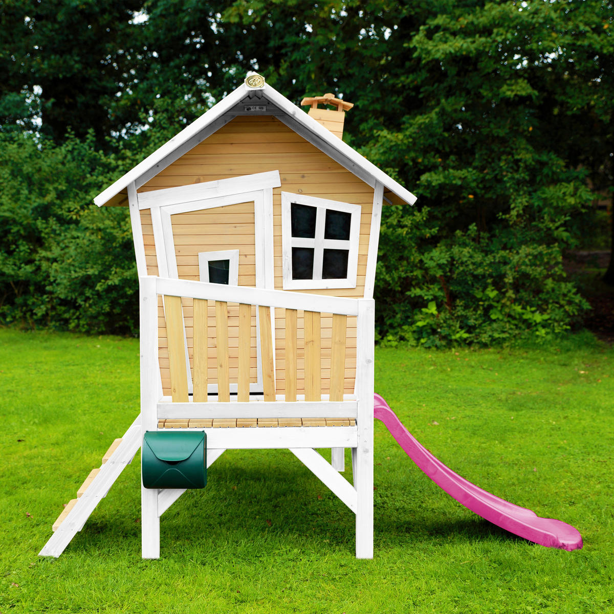 SPIELHAUS 264/203/177 cm  - Weiss/Lila, Konventionell, Holz/Kunststoff (264/203/177cm)