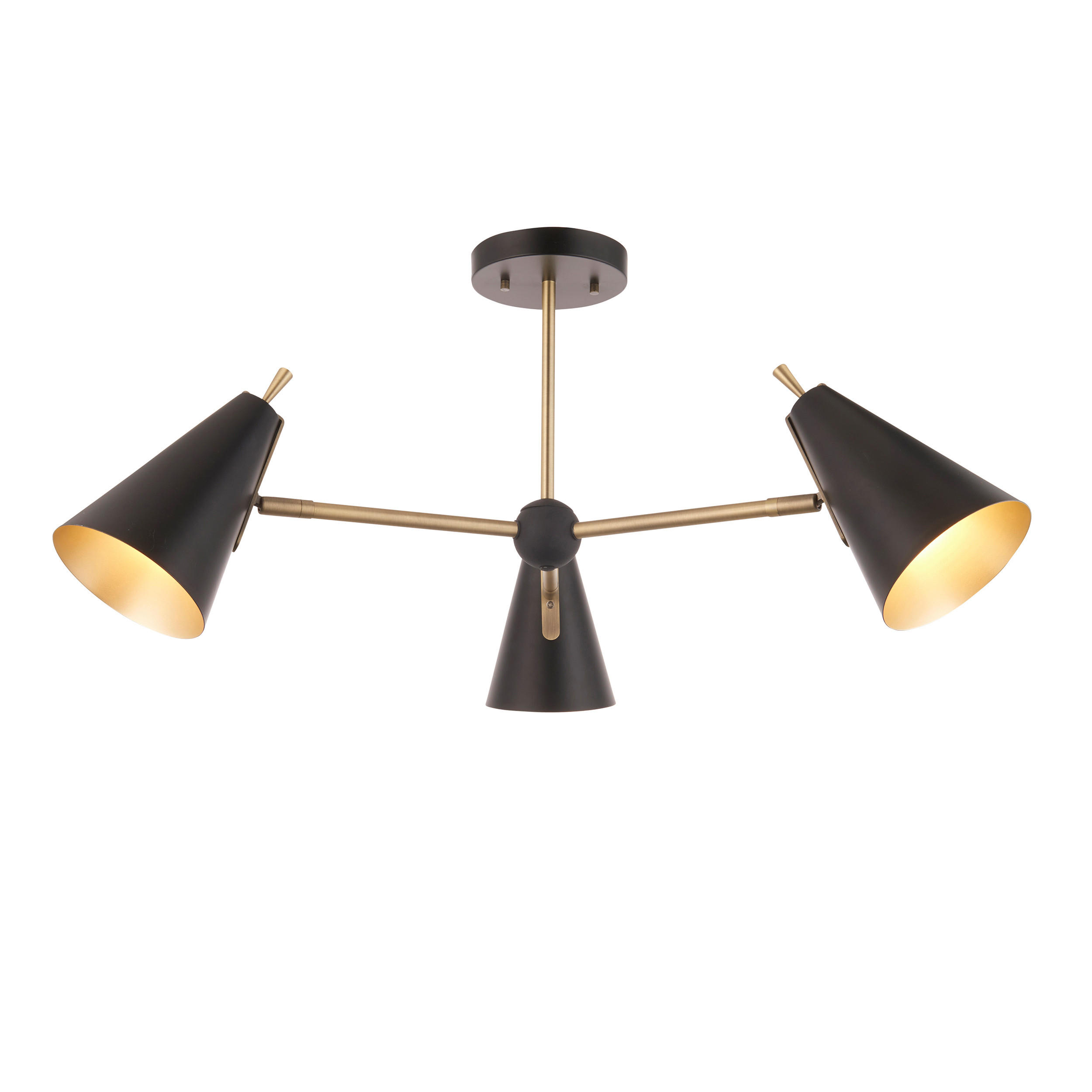 DECKENLEUCHTE  83/37.7 cm    - Chromfarben/Messingfarben, Design, Metall (83/37.7cm) - ENDON