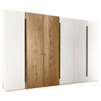 DREHTÜRENSCHRANK in Weiss, Eichefarben  - Weiss/Eichefarben, Design, Holz/Holzwerkstoff (298,6/222,3/62cm) - Valdera