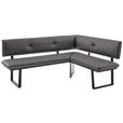 ECKBANK 205/165 cm  in Grau, Schwarz  - Schwarz/Grau, MODERN, Textil/Metall (205/165cm) - Cantus
