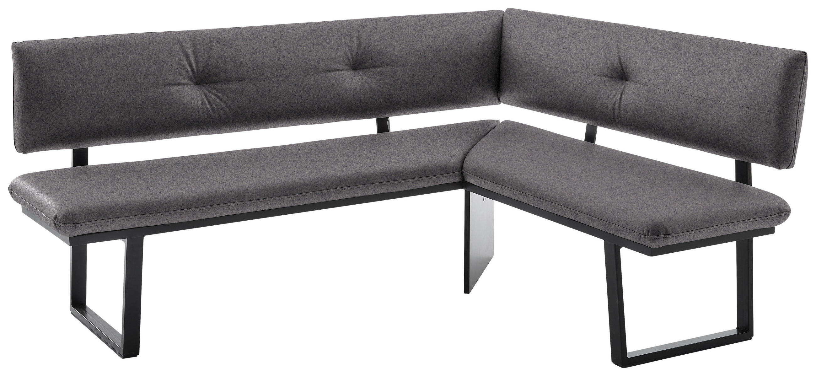 ECKBANK 180/140 cm  in Grau, Schwarz  - Schwarz/Grau, MODERN, Textil/Metall (180/140cm) - Cantus