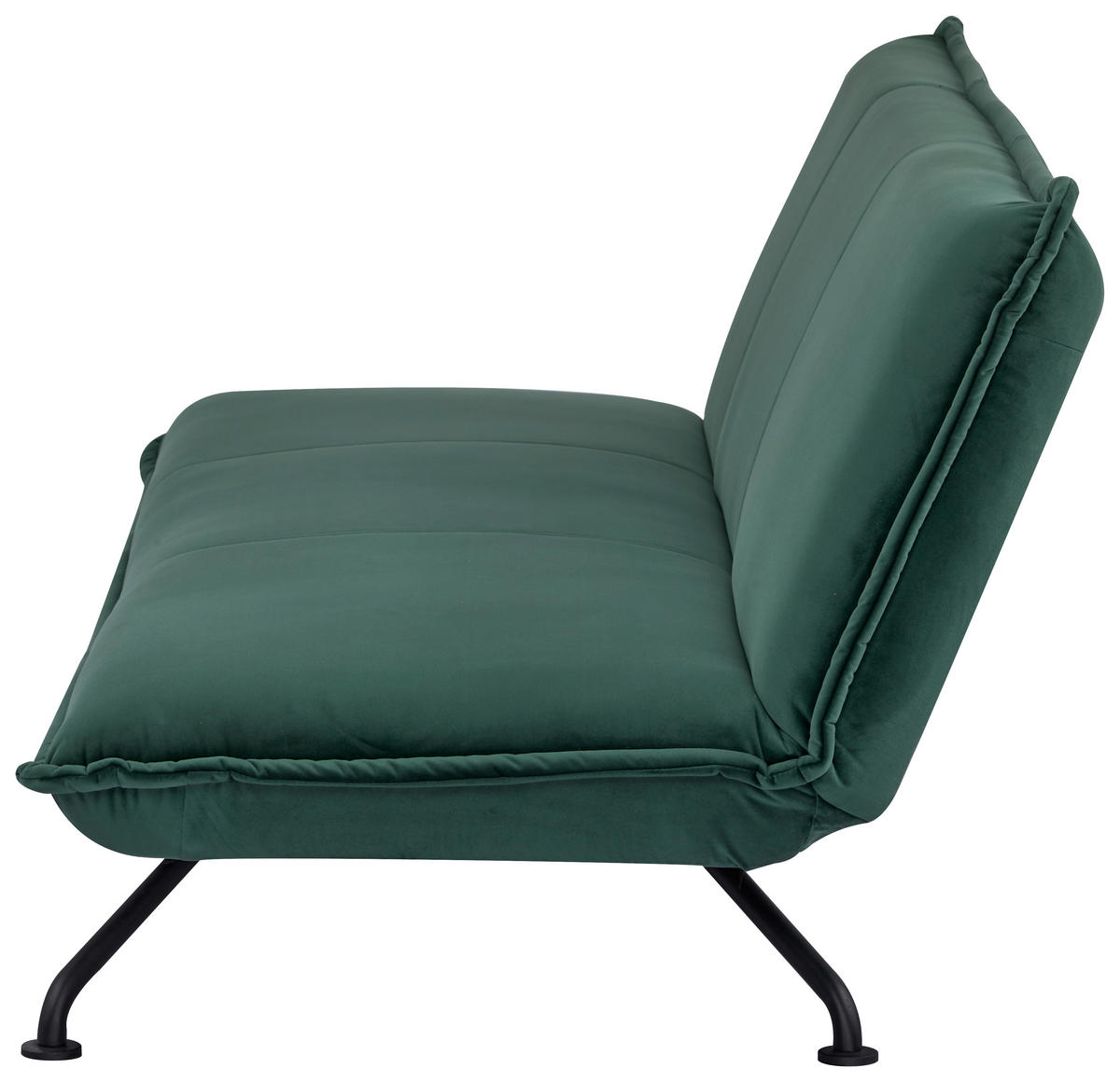 SCHLAFSOFA in Velours Grün  - Schwarz/Grün, MODERN, Textil/Metall (190/79/89cm) - MID.YOU