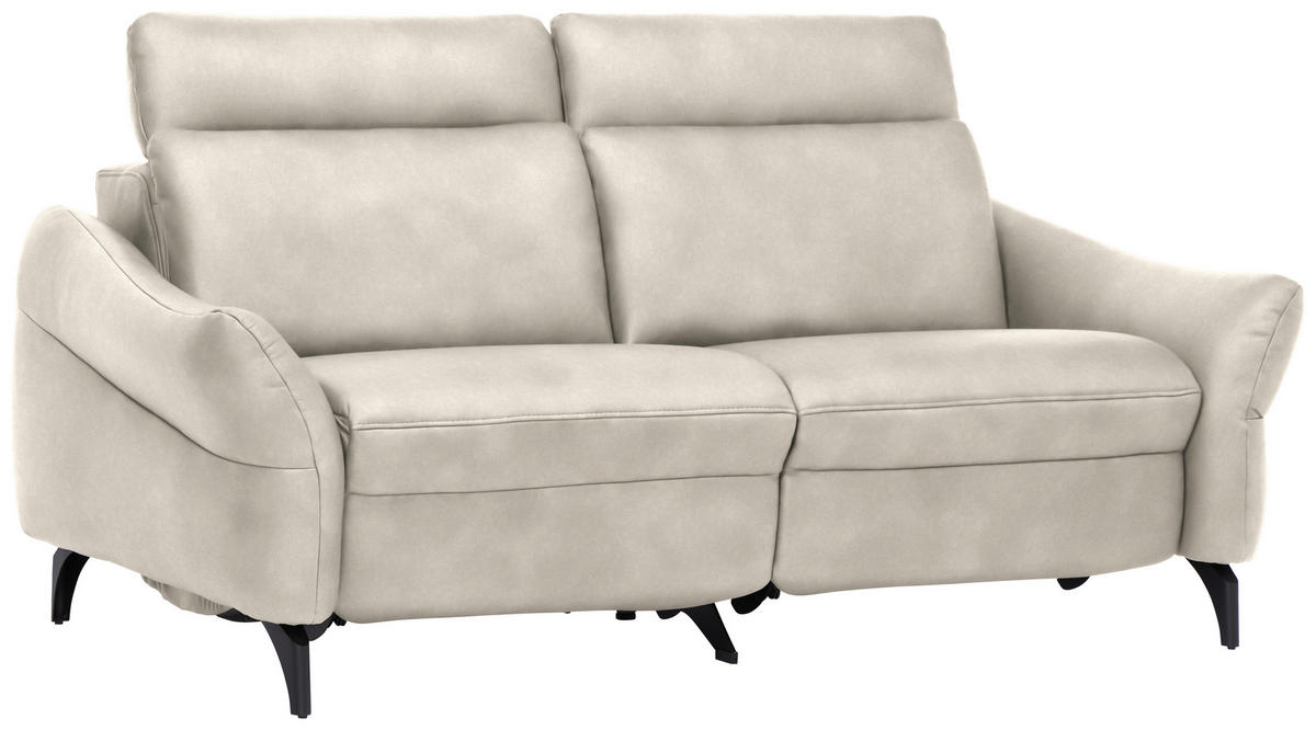 2-SITZER-SOFA in Leder Ecru  - Ecru/Anthrazit, Design, Leder/Metall (187/92/97cm) - Himolla Komfortklass