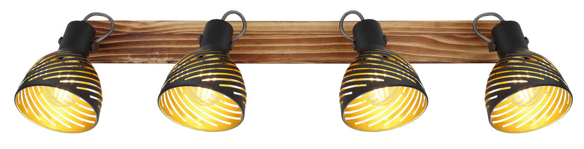 REFLEKTOR  Lenna   80/12,5/25 cm          - zlate barve/črna, Basics, kovina/les (80/12,5/25cm) - Globo