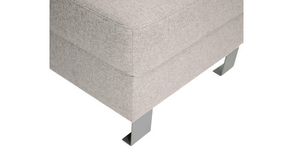 HOCKER Webstoff Ecru  - Ecru/Silberfarben, Design, Textil/Metall (62/41/62cm) - Xora