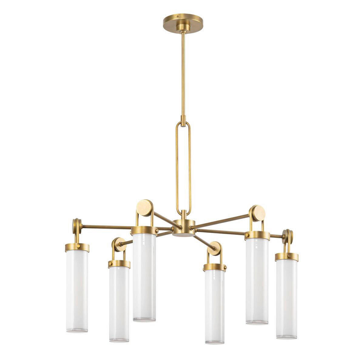 KRONLEUCHTER 75,2/81,7 cm   - Messingfarben, KONVENTIONELL, Glas/Metall (75,2/81,7cm) - Elstead Lighting