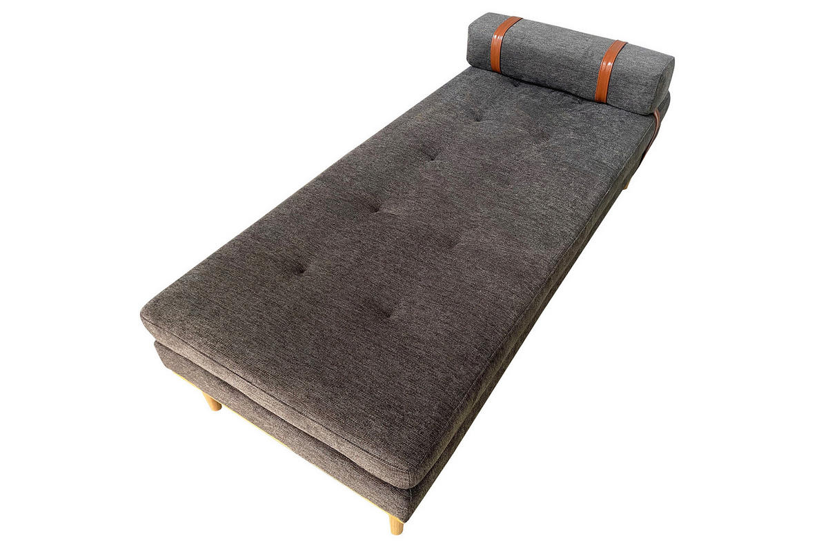 CHAISELONGUE Struktur Anthrazit  - Anthrazit/Naturfarben, MODERN, Holz/Textil (180/42/75cm) - Livetastic
