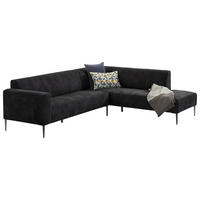 ECKSOFA Nobility Schwarz Mikrofaser  - Schwarz, MODERN, Textil/Metall (265/215cm) - W.Schillig