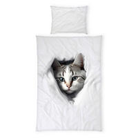 POSTELJINA ZA MLADE 140/200 cm  CAT  - bijela/siva, Konvencionalno, tekstil (140/200cm)