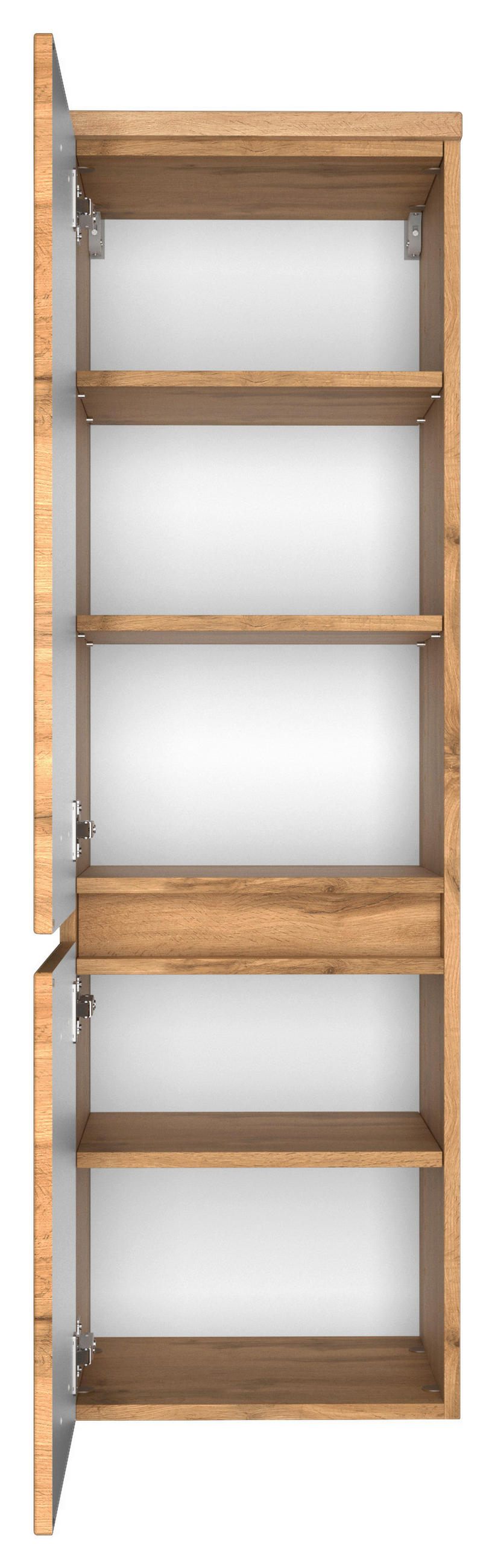 MIDISCHRANK 40/133/35 cm  - Eiche Wotan/Silberfarben, MODERN, Holzwerkstoff/Kunststoff (40/133/35cm) - Held