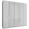 DREHTÜRENSCHRANK 250/216/58 cm 5-türig Grau, Weiß  - Chromfarben/Weiß, KONVENTIONELL, Glas/Holzwerkstoff (250/216/58cm) - Dieter Knoll