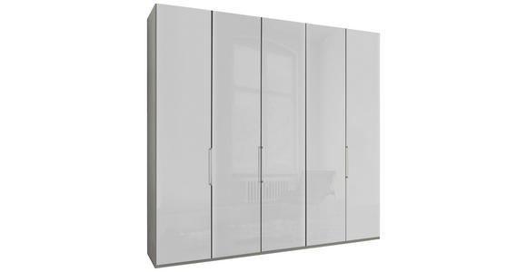 DREHTÜRENSCHRANK  in Grau, Weiß  - Chromfarben/Weiß, KONVENTIONELL, Glas/Holzwerkstoff (250/216/58cm) - Dieter Knoll