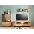 HIGHBOARD  in 95/139/38 cm  - Dunkelgrau/Eichefarben, KONVENTIONELL, Glas/Holz (95/139/38cm) - Cantus