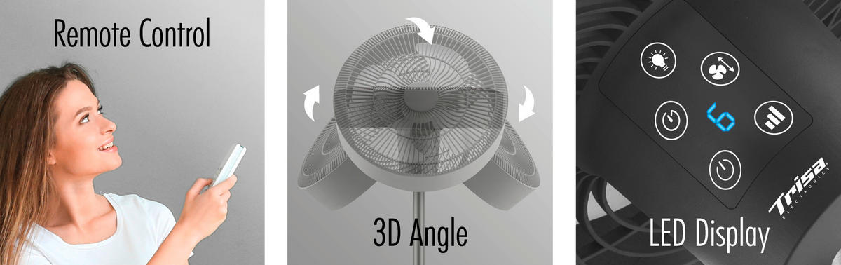 STANDVENTILATOR - Anthrazit, Basics, Kunststoff (35/35/162cm) - Trisa Electronics