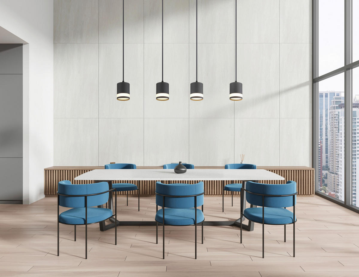 LED-HÄNGELEUCHTE 80/8,2/120 cm  - Schwarz/Weiß, Design, Kunststoff/Metall (80/8,2/120cm) - Globo