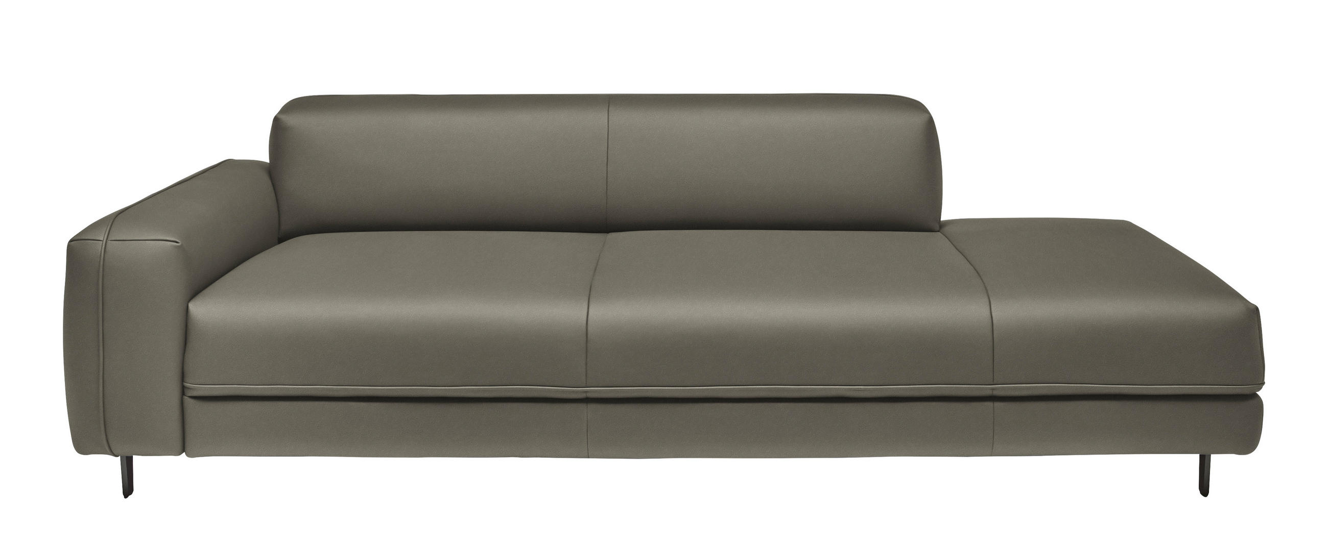 2,5-SITZER  in Echtleder Grau   - Anthrazit/Grau, Design, Leder/Metall (226/70/109cm) - Johann Jakob