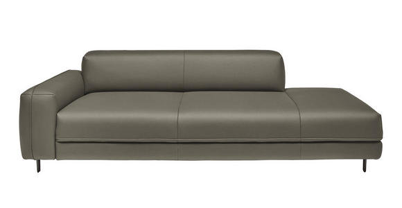 2,5-SITZER  in Echtleder Grau   - Anthrazit/Grau, Design, Leder/Metall (226/70/109cm) - Johann Jakob