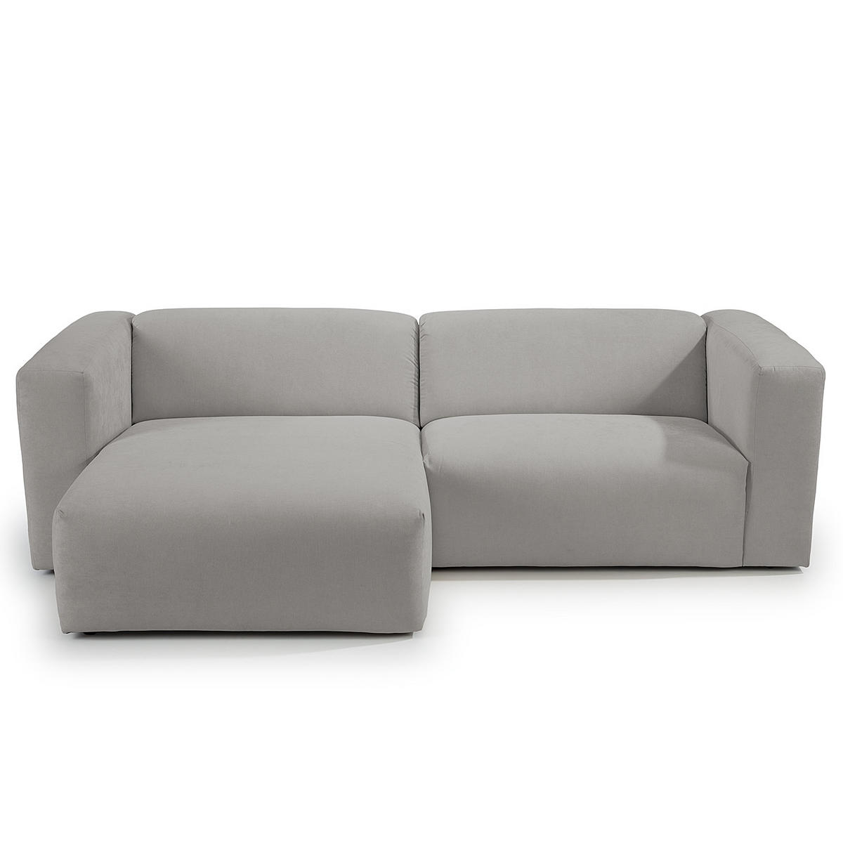 ECKSOFA in Struktur Grau  - Grau, Modern, Textil (255/72/160cm) - Trendmanufaktur