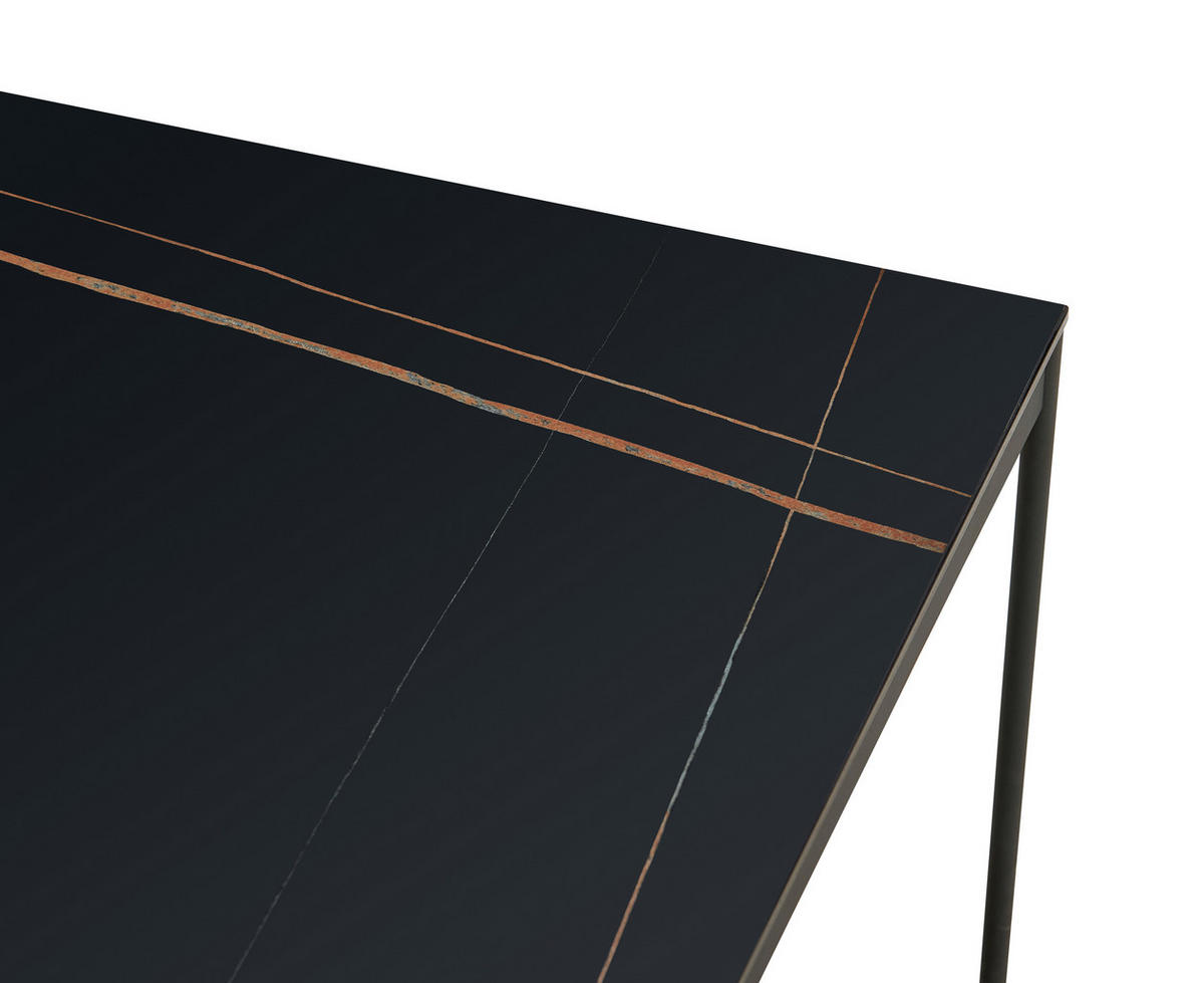 TABLE BASSE in Holz, Metall, Keramik  - noir/couleur écru, Design, céramique/métal (110/40/65cm) - Livetastic