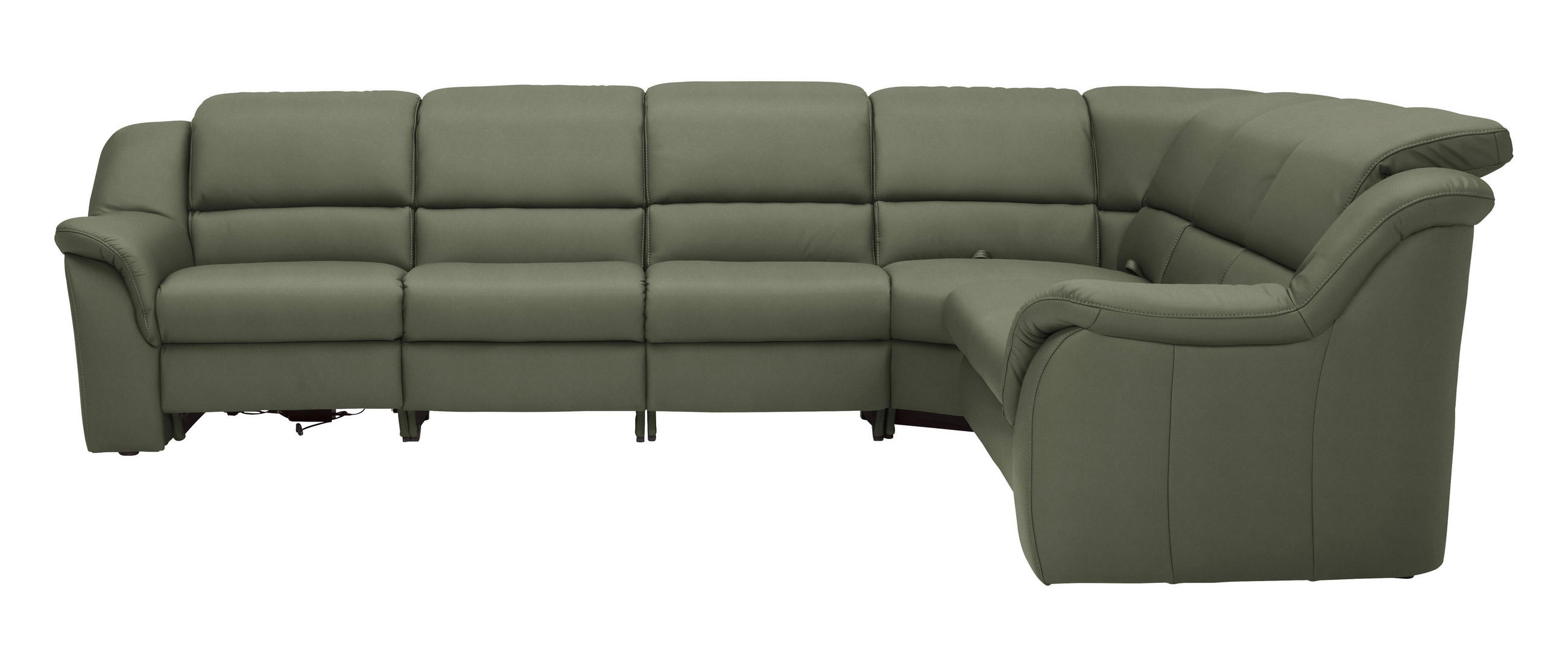 ECKSOFA  in Echtleder Schilfgrün  324/260 cm  - Schilfgrün/Chromfarben, KONVENTIONELL, Leder/Kunststoff (324/260cm) - Cantus