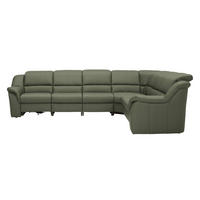ECKSOFA  in Echtleder Schilfgrün  324/260 cm  - Schilfgrün/Chromfarben, KONVENTIONELL, Leder/Kunststoff (324/260cm) - Cantus