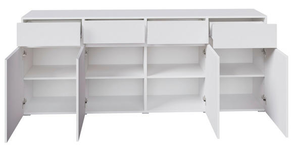 SIDEBOARD  200/79,6/39,8 cm 4 Schublade(n)  - Silberfarben/Weiß, Design, Holzwerkstoff/Kunststoff (200/79,6/39,8cm) - Xora