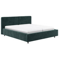 KÁRPITOZOTT ÁGY 180/200 cm  zöld  - fekete/zöld, Basics, faalapú anyag/textil (180/200cm) - Welnova