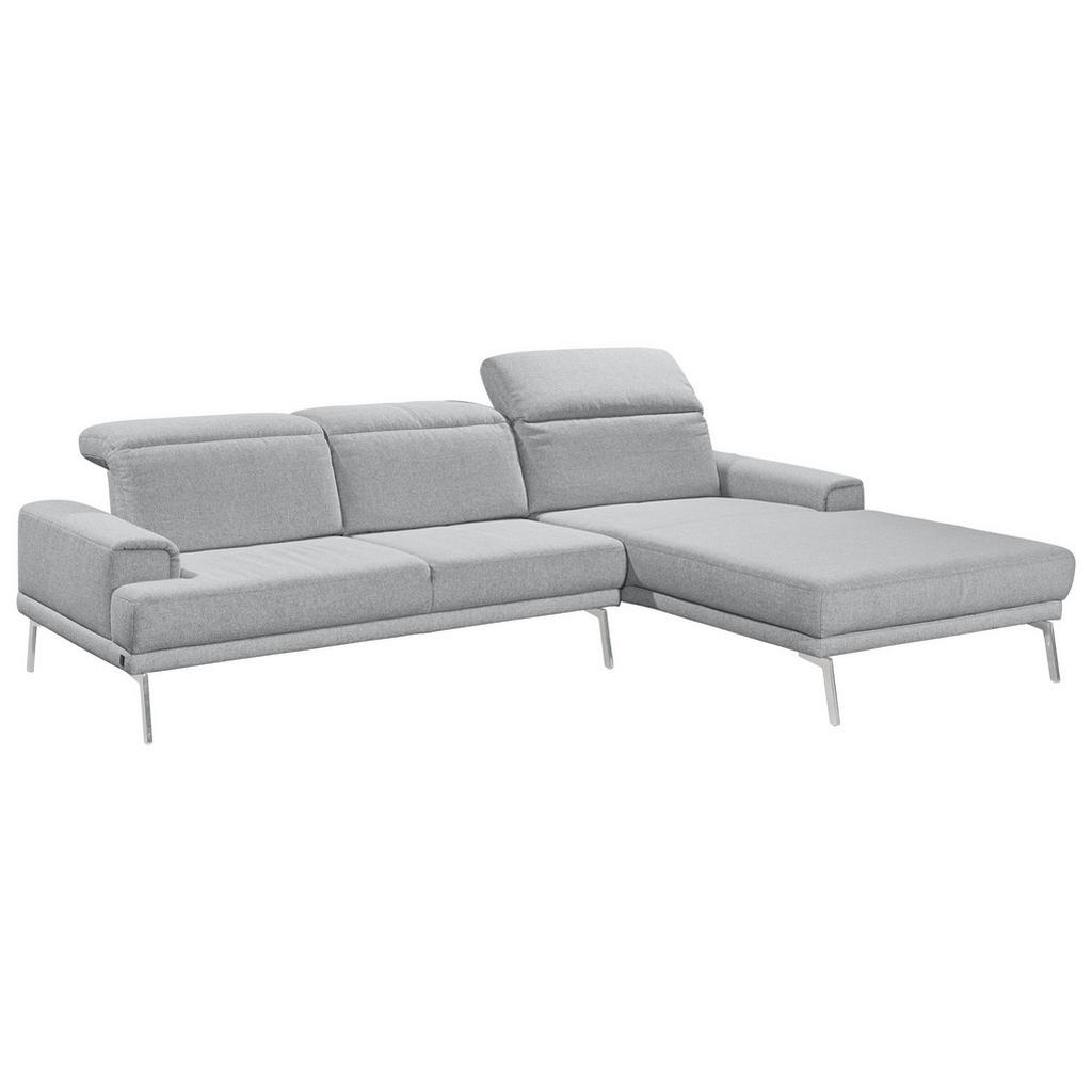 Thumbnail - Musterring Ecksofa, Grau, Textil, 4-Sitzer, Ottomane rechts, L-Form, 288x193-220 cm, Goldenes M, Dgm, Typenauswahl, Fußa...