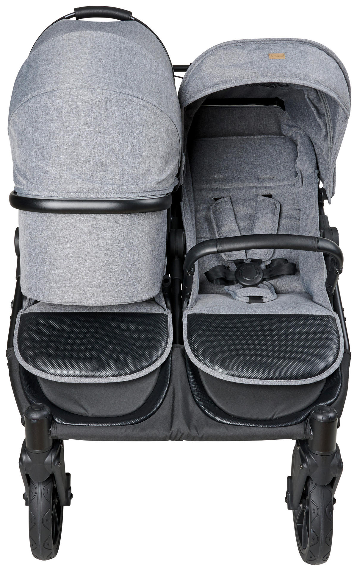 ZWILLINGSWAGEN  - Schwarz/Grau, Basics, Textil/Metall (100/110/75cm) - Jimmylee