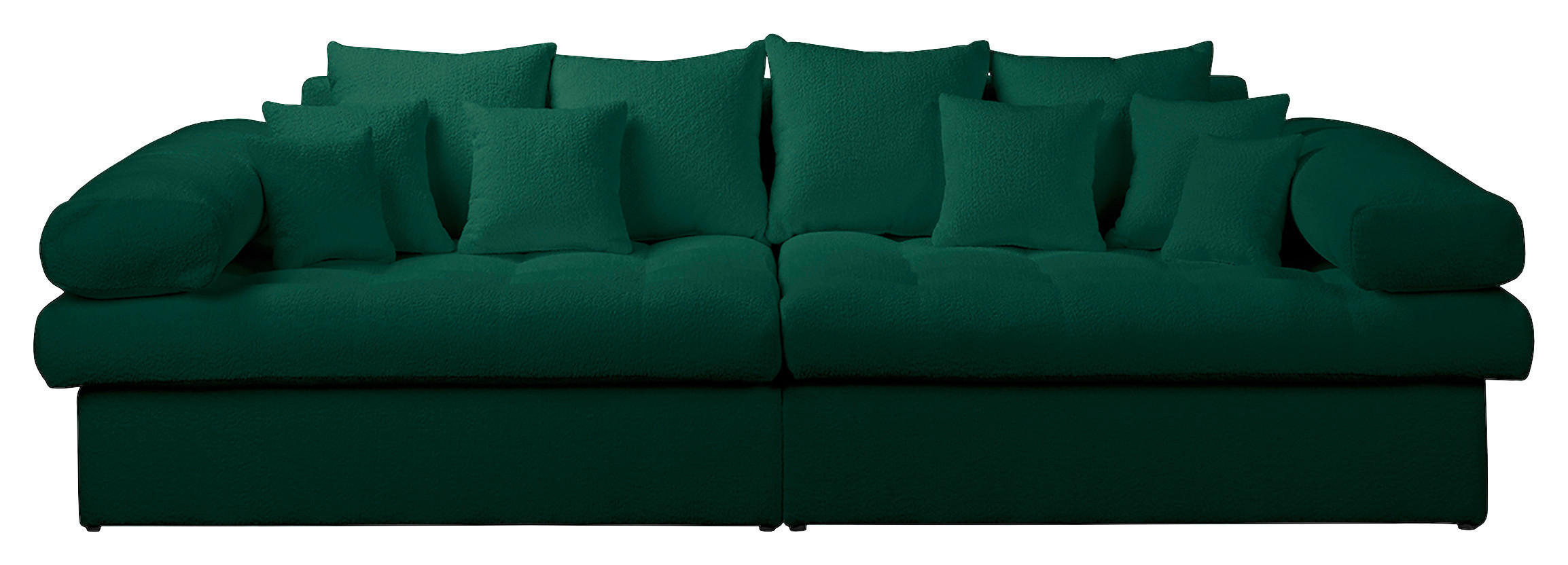BIGSOFA Naomi Teddystoff Grün  - Schwarz/Grün, Design, Kunststoff/Textil (284/94/148cm) - Livetastic