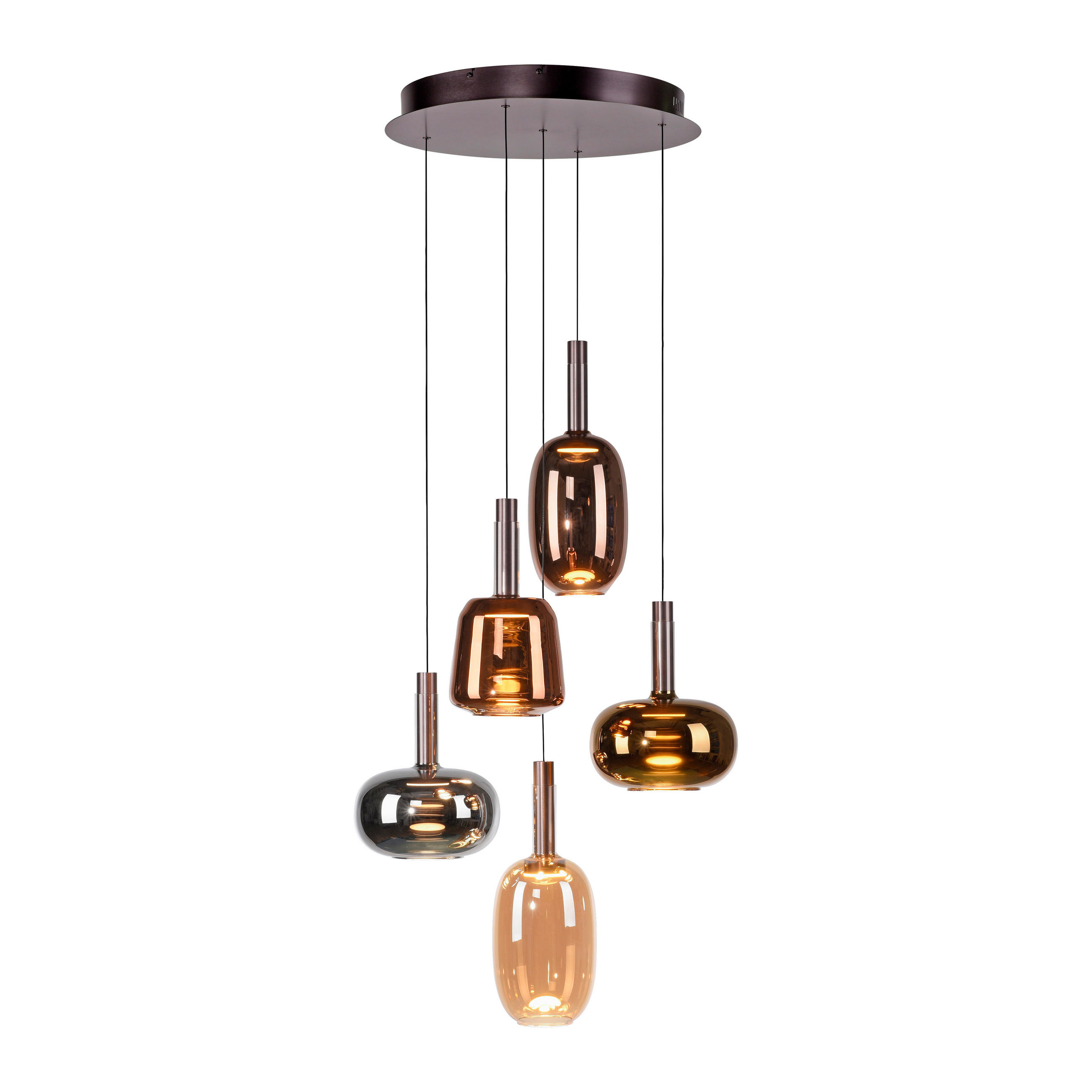 VISIACE LED SVIETIDLO - tmavý dub, Design, kov/plast (55/55/200cm)